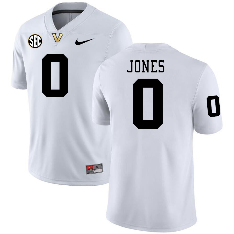 Marlon Jones Jersey, Vanderbilt Commodores #0 Marlon Jones Football Jersey, Uniforms-White Marlon Jones Jersey, Vanderbilt Commodores #0 Marlon Jones Football Jersey, Uniforms-White